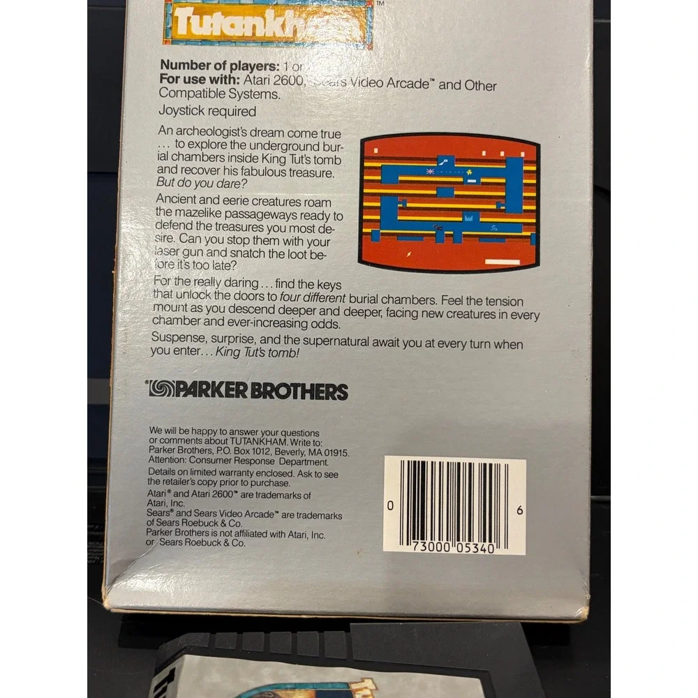 Tutankham Atari 2600 Parker Brothers 1983 CIB Game Box Manual Konami 5340
